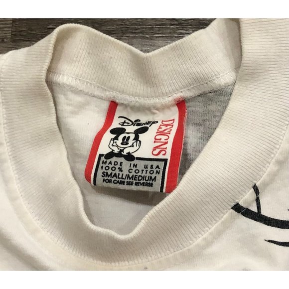 Vtg 90s Disney Designs Minnie Mouse Adult S/M T Shirt Black Red White - Picture 3 of 6